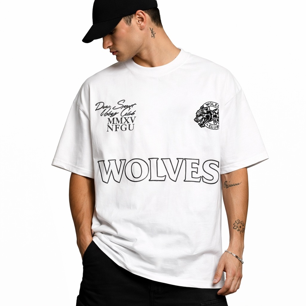 Darc Sport MMXV Wolves Club Premium Tee White Size L NWT
